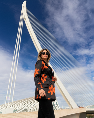 Blazer Flora Negro Cocora